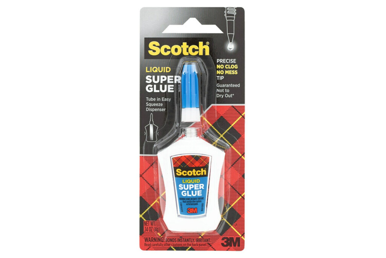 7100045780 - Scotch Super Glue Liquid in Precision Applicator, AD124, .14 oz (4 g)