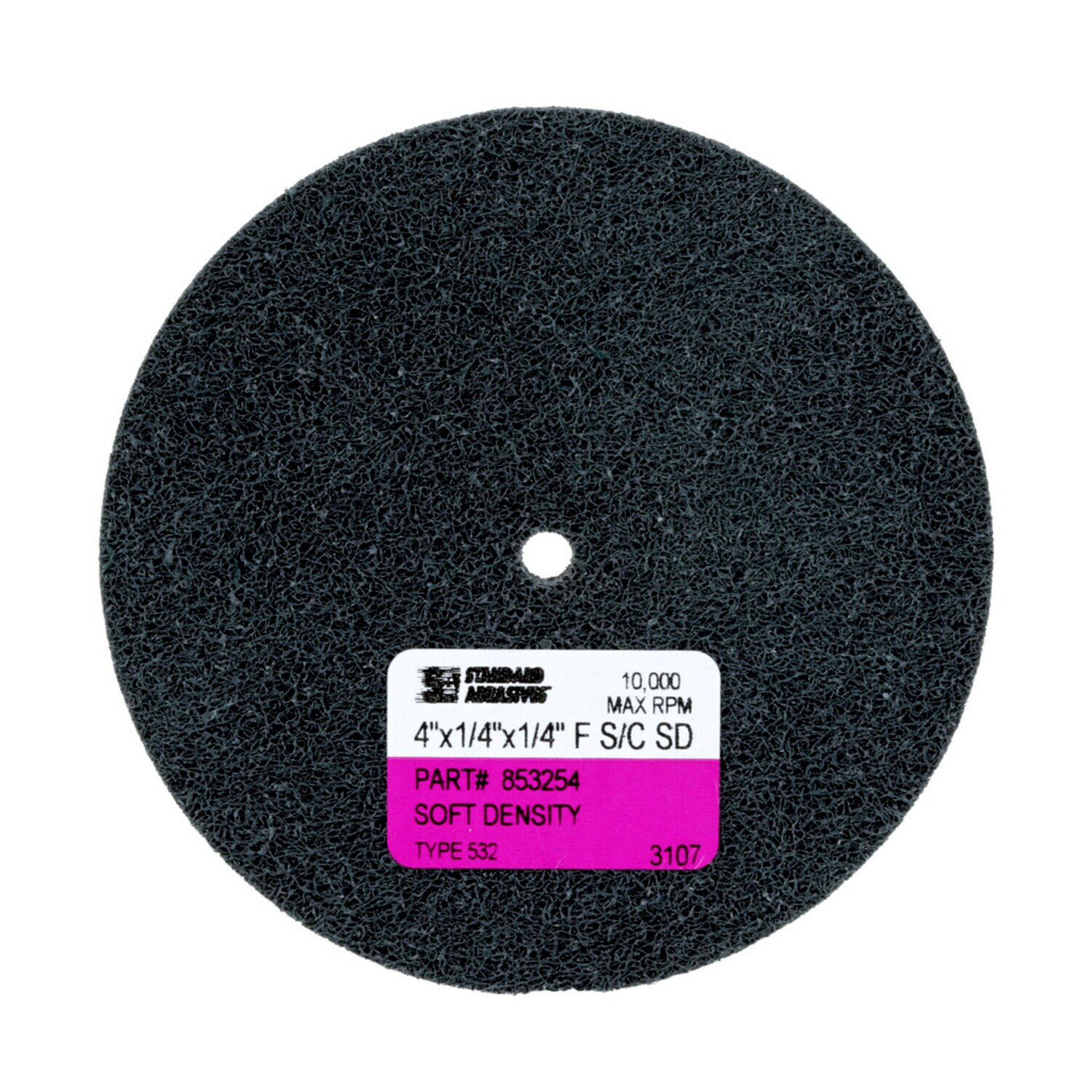 7000121888 - Standard Abrasives S/C Unitized Wheel 853254, 532 4 in x 1/4 in x 1/4 in, 10 ea/Case