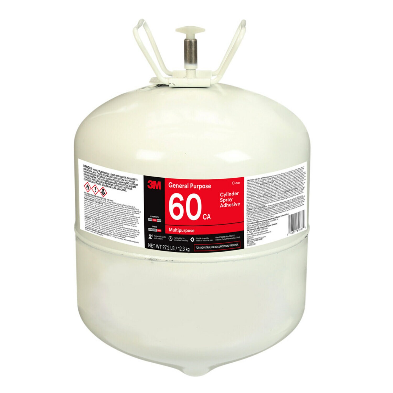 7010330388 - 3M General Purpose 60 CA Cylinder Spray Adhesive Low VOC, Clear, Large Cylinder (Net Wt 27.2 lb), 1 Cylinder/Case