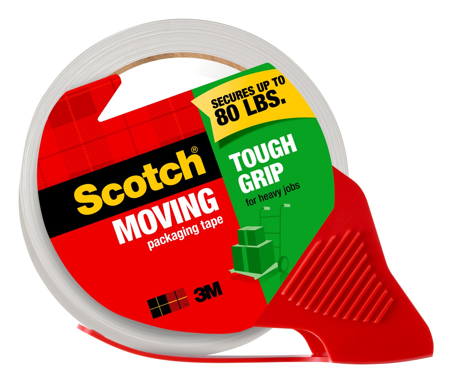 7100247520 - Scotch Moving Tough Grip Packaging Tape 3500S-RD-36GC, 1.88 in x 38.2 yd (48 mm x 35 m) with Dispenser