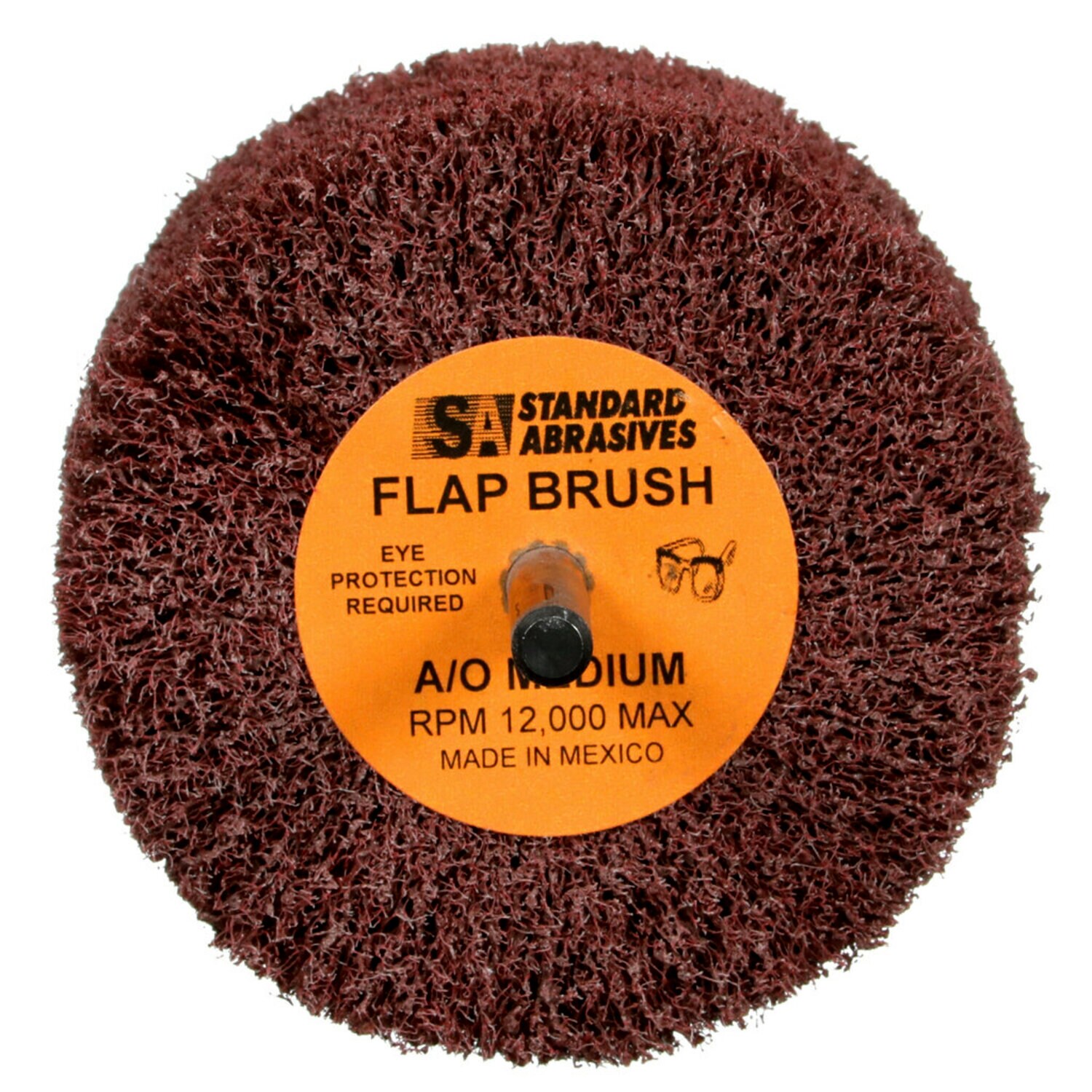 7000122218 - Standard Abrasives Buff and Blend GP Mounted Flap Brush, 875501, Medium, 3 in x 2 in x 1/4 in, 5/Carton, 50 ea/Case