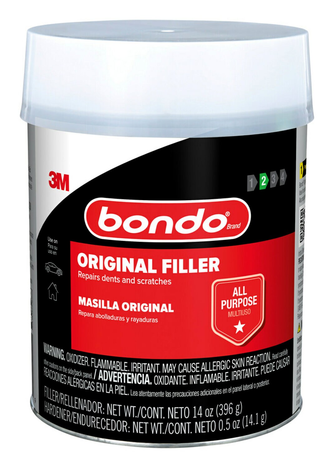 7100314410 - Bondo Original Filler OR-PT-ES, 14 oz (396.89 g), 8/Case