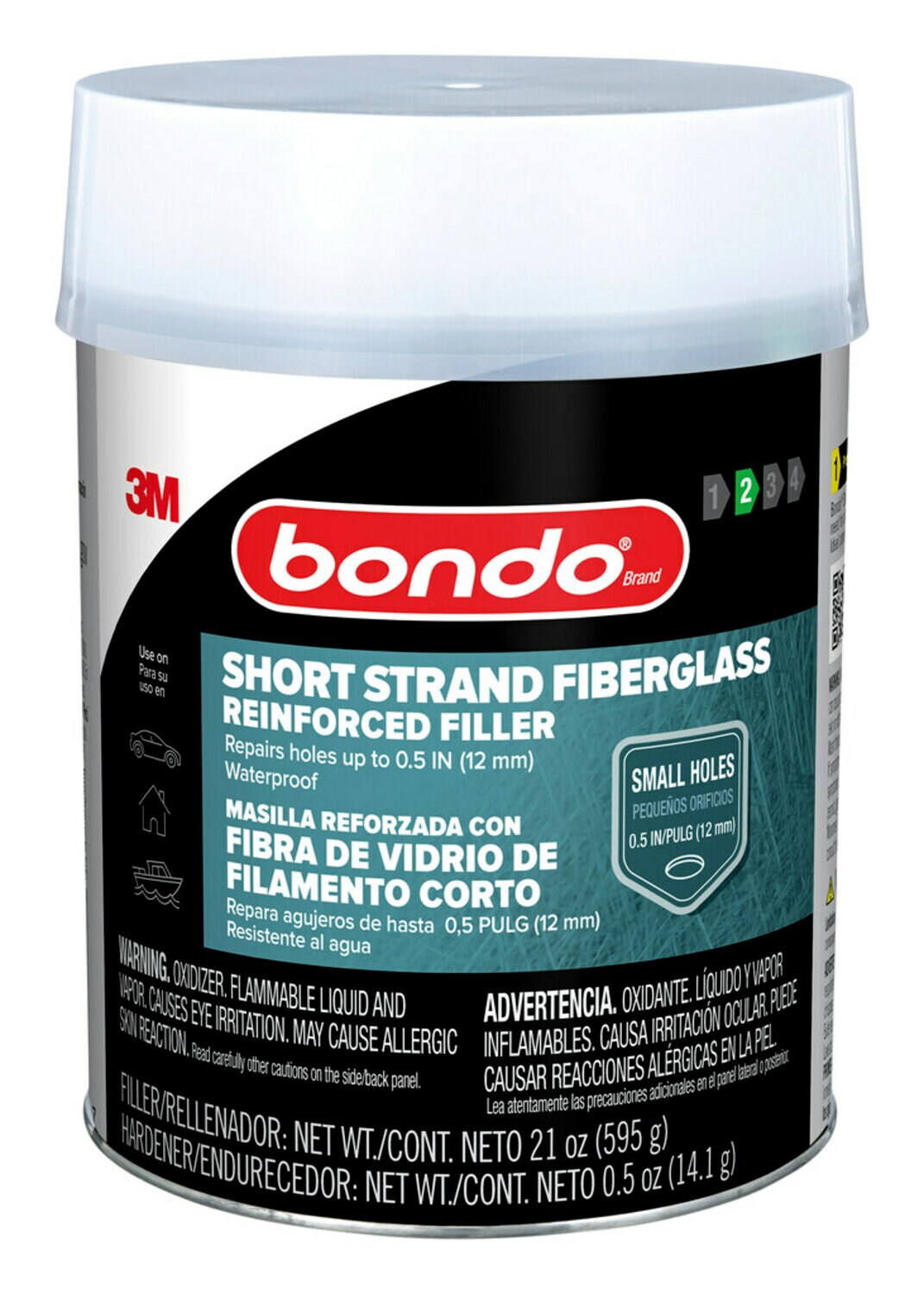 7100314737 - Bondo Short Strand Fiberglass Reinforced Filler SS-PT-ES, 21 oz (595.34 g), 8 per case