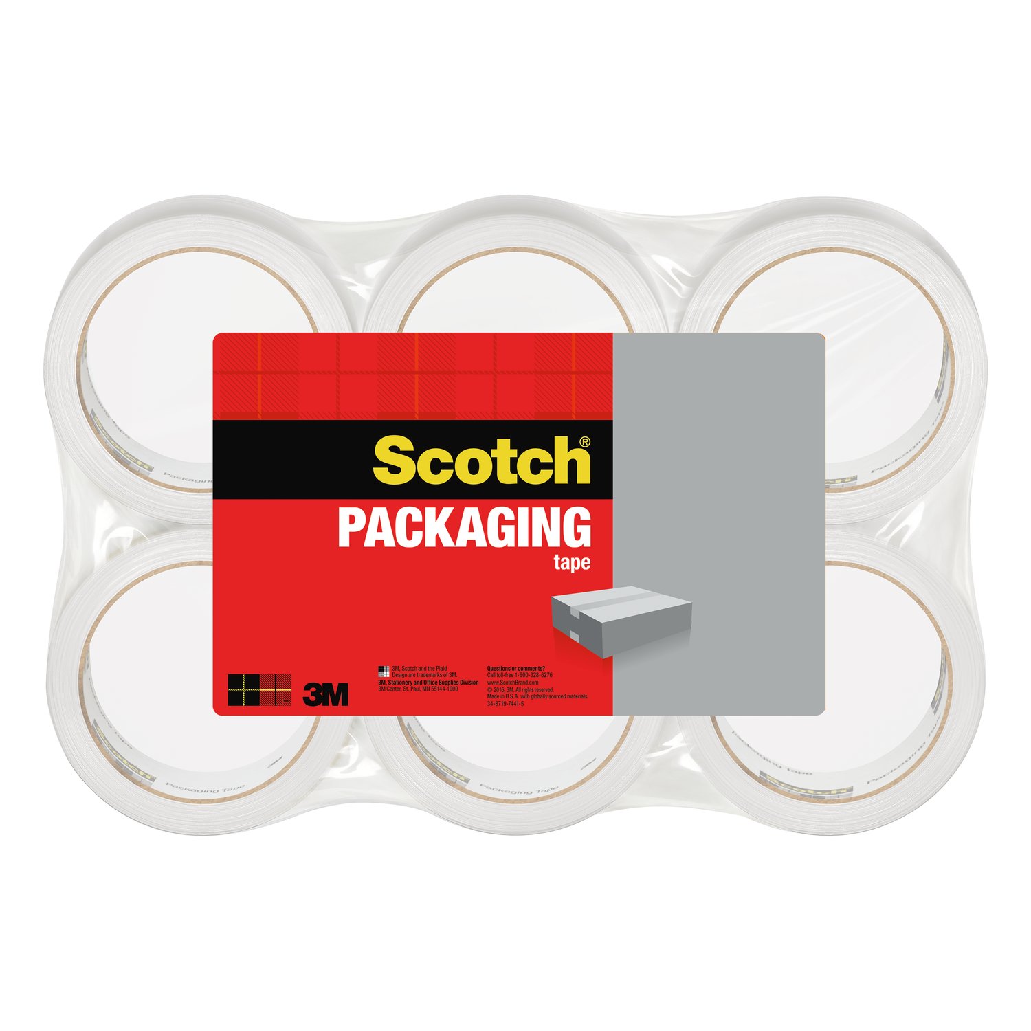 7010369457 - Scotch Lightweight Shipping Packaging Tape 3350-6, 1.88 in x 54.6 yd (48 mm x 50 m)