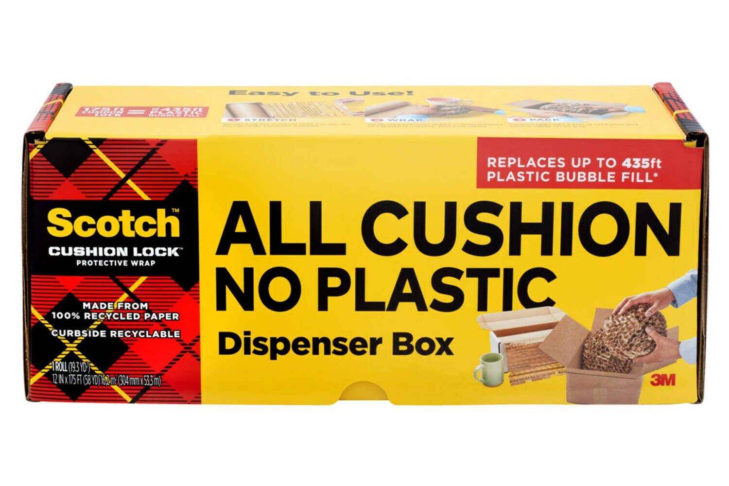 7100373562 - Scotch Cushion Lock Protective Wrap PCW-12175-DB-4GC, 12 in x 175 ft (304 mm x 53.3 m)