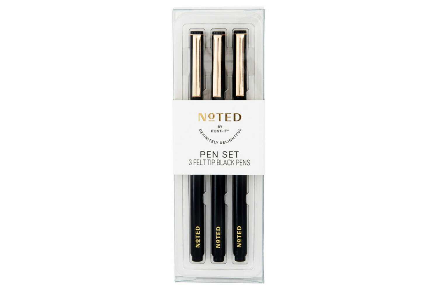 7100306287 - Post-it 3pk Pens NTD8-PEN-BK, 3 Felt Tip Black Pens
