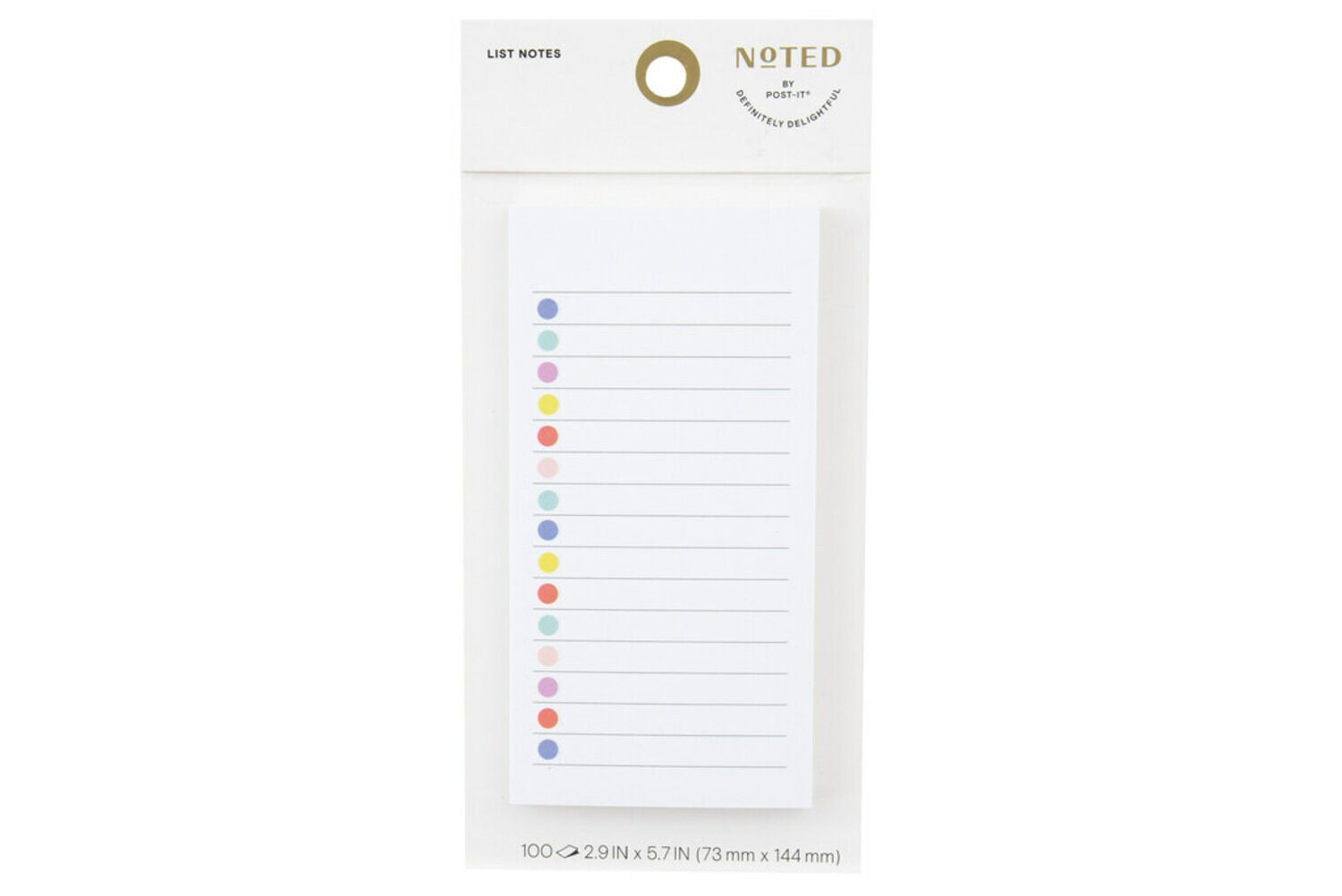 7100306104 - Post-it List Notes NTD8-36-1, 2.9 in x 5.7 in (73 mm x 144 mm), 100% PEFC, SGSCH-PEFC-COC-110078