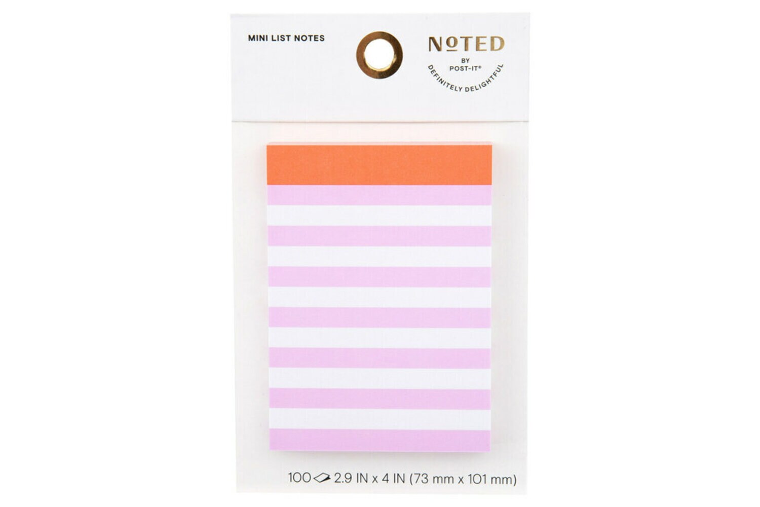 7100306273 - Post-it Mini List Notes NTD8-34-3, 4 in x 2.9 in (101 mm x 73 mm), 100% PEFC, SGSCH-PEFC-COC-110078