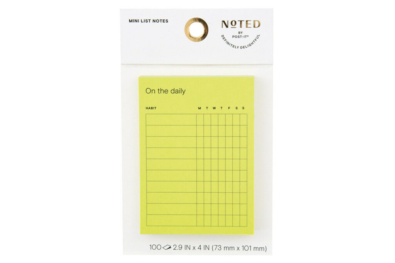 7100306263 - Post-it Mini List Notes NTD8-34-2, 4 in x 2.9 in (101 mm x 73 mm)