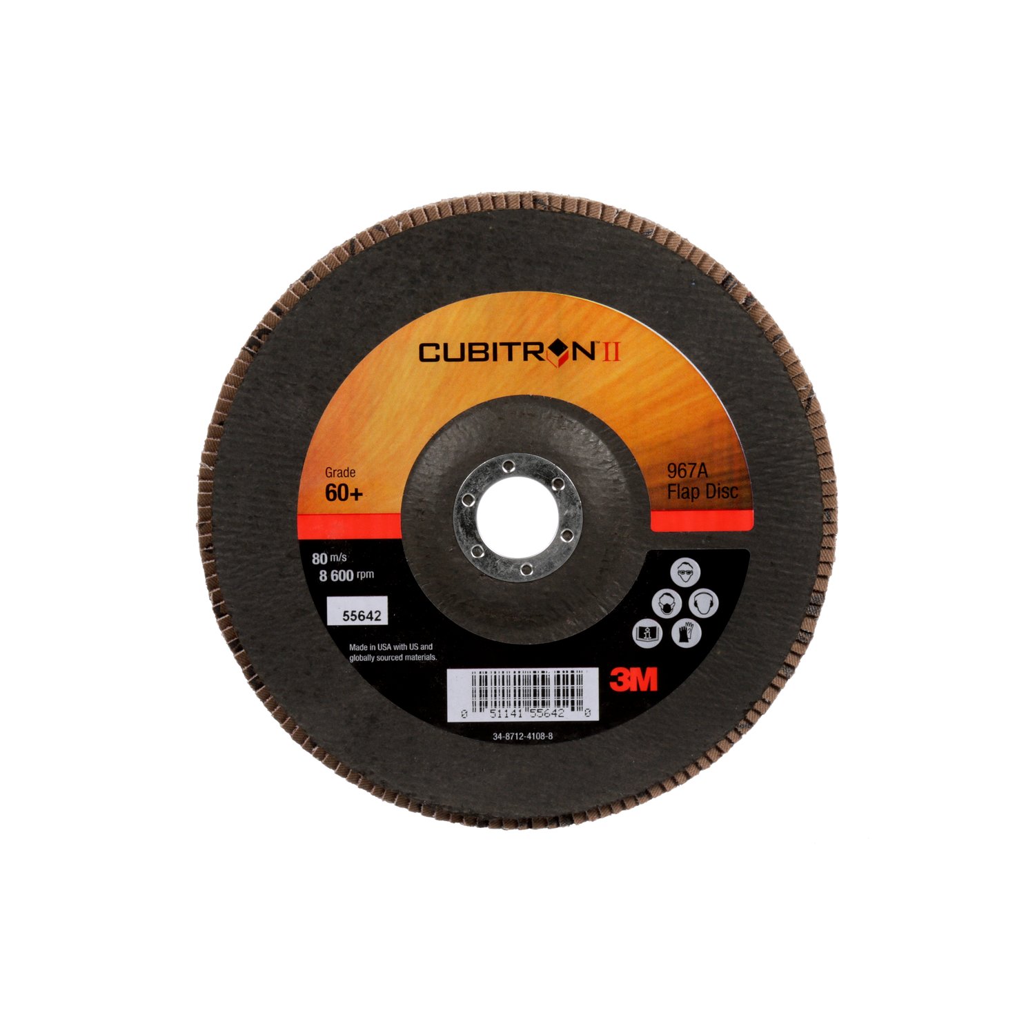 7010363305 - 3M Cubitron II Flap Disc 967A, 60+, T27, 7 in x 7/8 in, Giant, 5 ea/Case