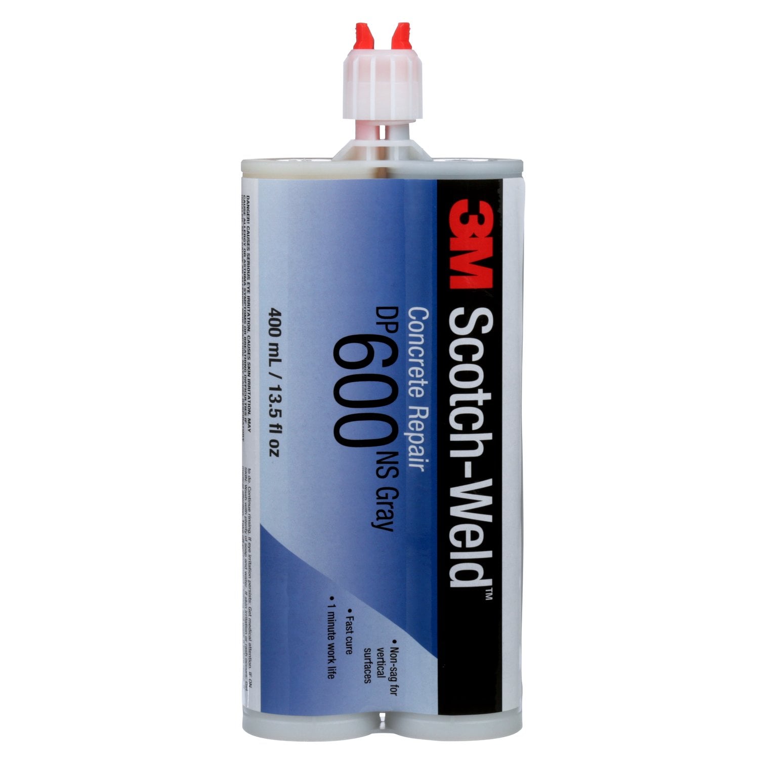 7000046376 - 3M Scotch-Weld Concrete Repair DP600NS, Gray, Non-Sag, 400 mL Duo-Pak, 6/Case