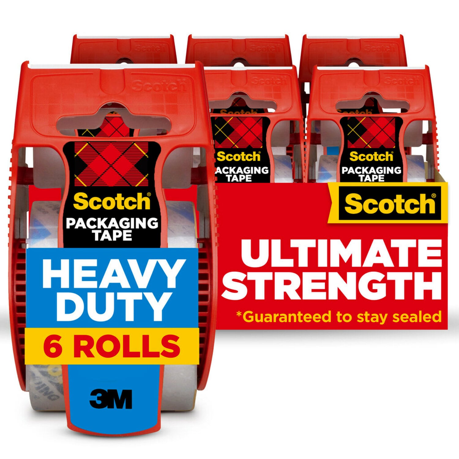 7100158257 - Scotch Heavy Duty Shipping, Packaging Tape 142-6, 1.88 in x 800 in (48 mm x 20.3 m) 6 Pack