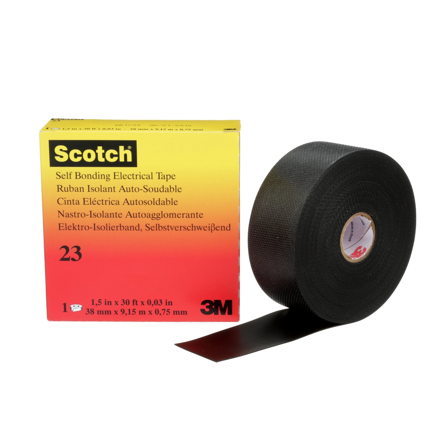 7000138529 - Scotch Rubber Splicing Tape 23, 1-1/2 in x 30 ft, Black, 1 roll/carton,
20 rolls/Case