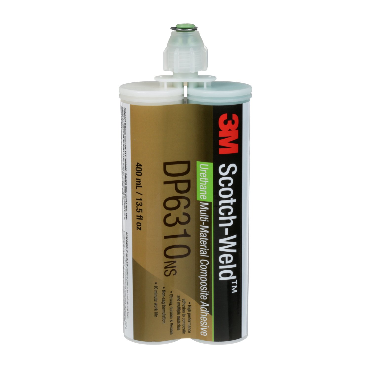 7100109830 - 3M Scotch-Weld Multi-Material Composite Urethane Adhesive DP6310NS, Green, 400 mL Duo-Pak, 6/Case