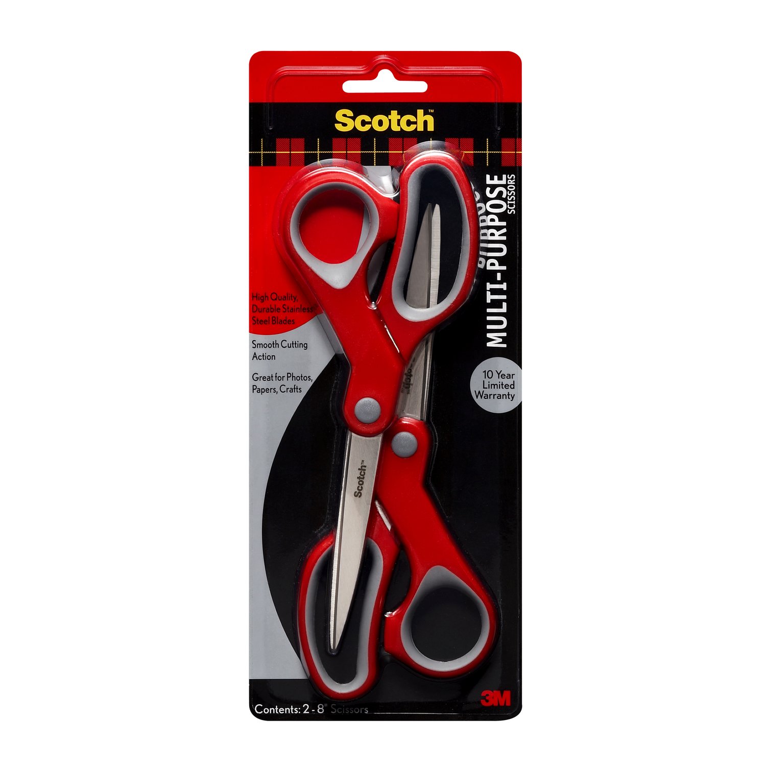 7010371428 - Scotch Multi-Purpose Scissor, 1428-2, 8 in, 2-Pack