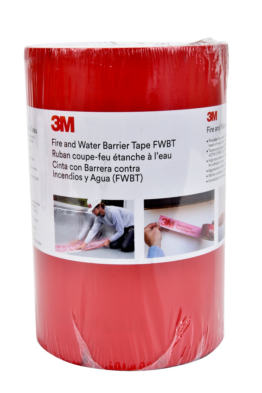 7010291970 - 3M Fire and Water Barrier Tape FWBT8, Translucent, 8 in x 75 ft, 4 Each/Case