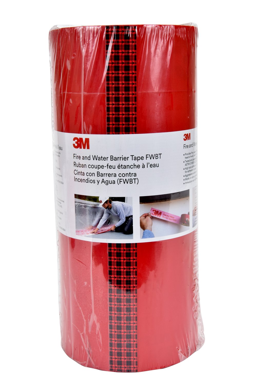7010401347 - 3M Fire and Water Barrier Tape FWBT12, Translucent, 12 in x 75 ft, 4 Each/Case