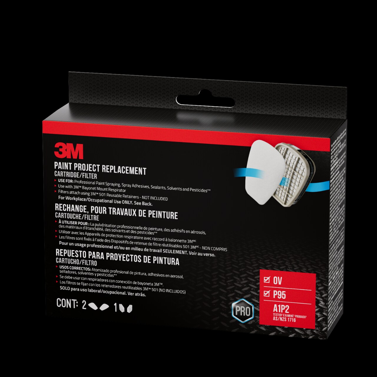 7100307013 - 3M Paint Project Replacement Cartridge and Filter Kit 6022P1-DC, OV/P95, 1-pair of 6001 Cartridges, 2-pairs of 5P71 Filters