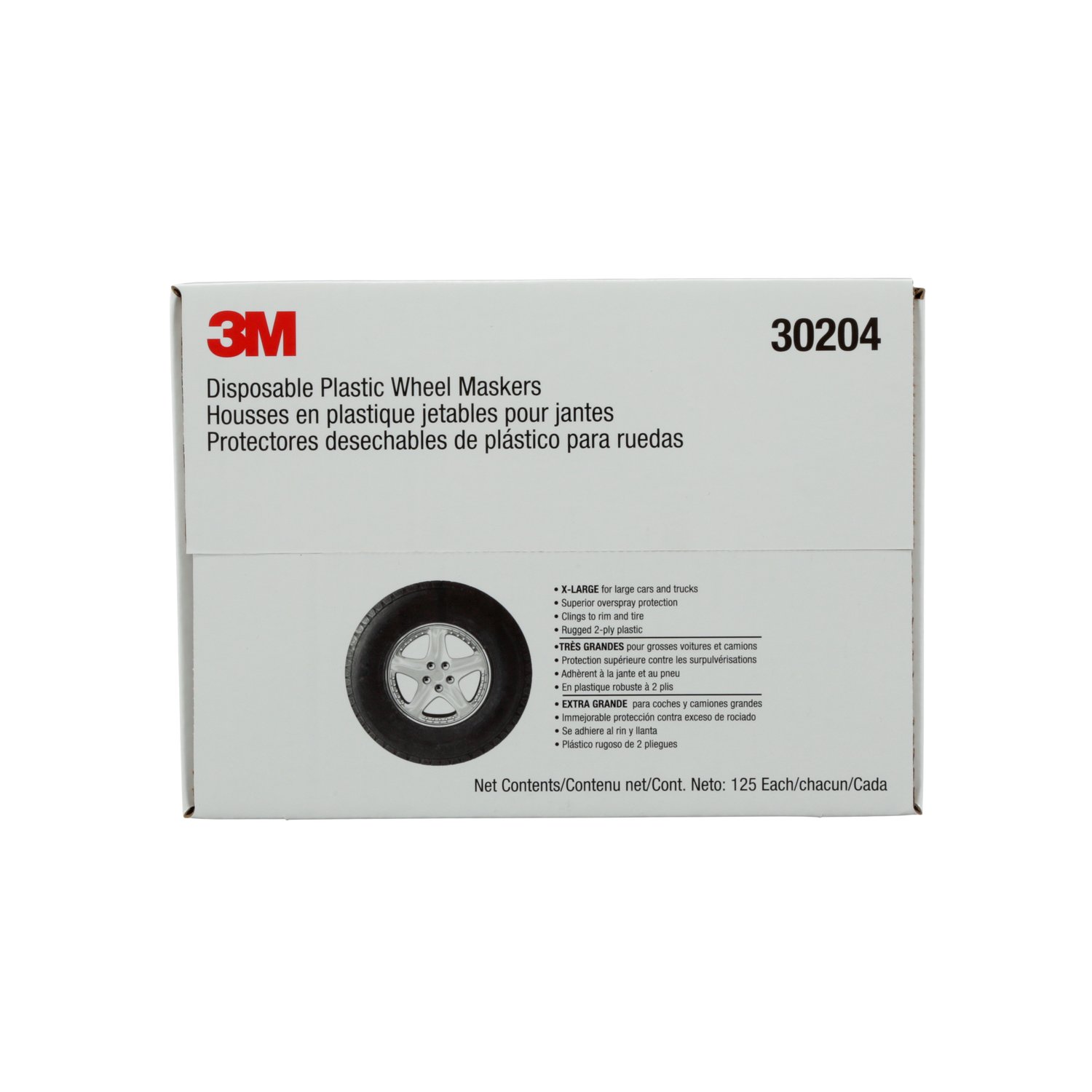 7000125076 - 3M Disposable Plastic Wheel Masker 30204, X-Large, 125/Box, 1 Box/Case