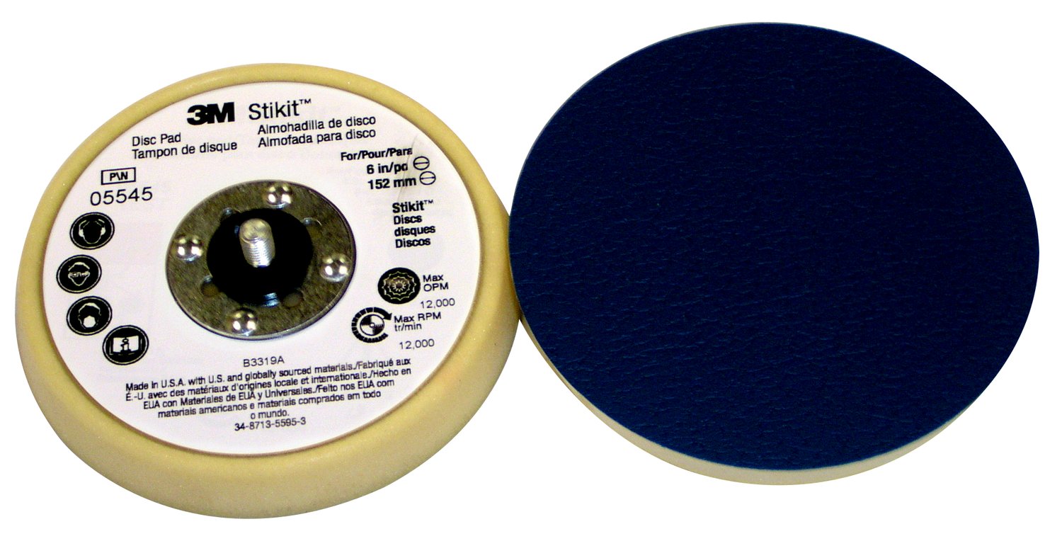 7100032986 - 3M Stikit Low Profile Finishing Disc Pad 05545, 5 in x 11/16 in
5/16-24 External, 10 ea/Case