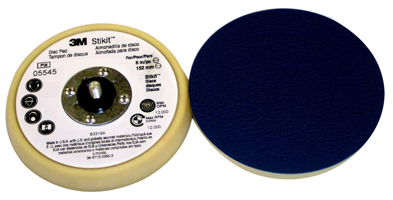 7100032986 - 3M Stikit Low Profile Finishing Disc Pad 05545, 5 in x 11/16 in 5/16-24 External, 10 ea/Case