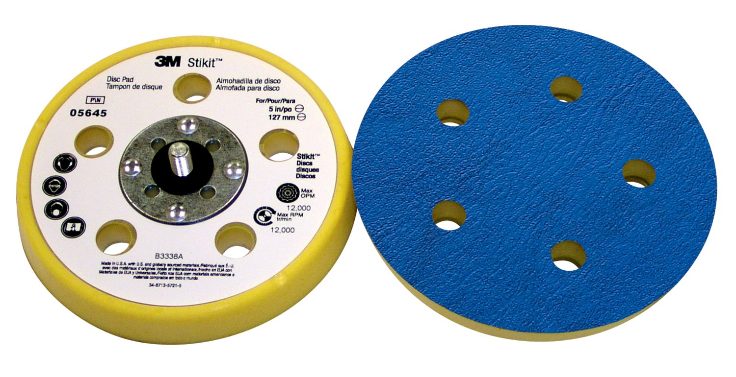 7100042435 - 3M Stikit D/F Low Profile Finishing Disc Pad 05645, 5 in x 11/16 in 5/16-24 External, 10 ea/Case