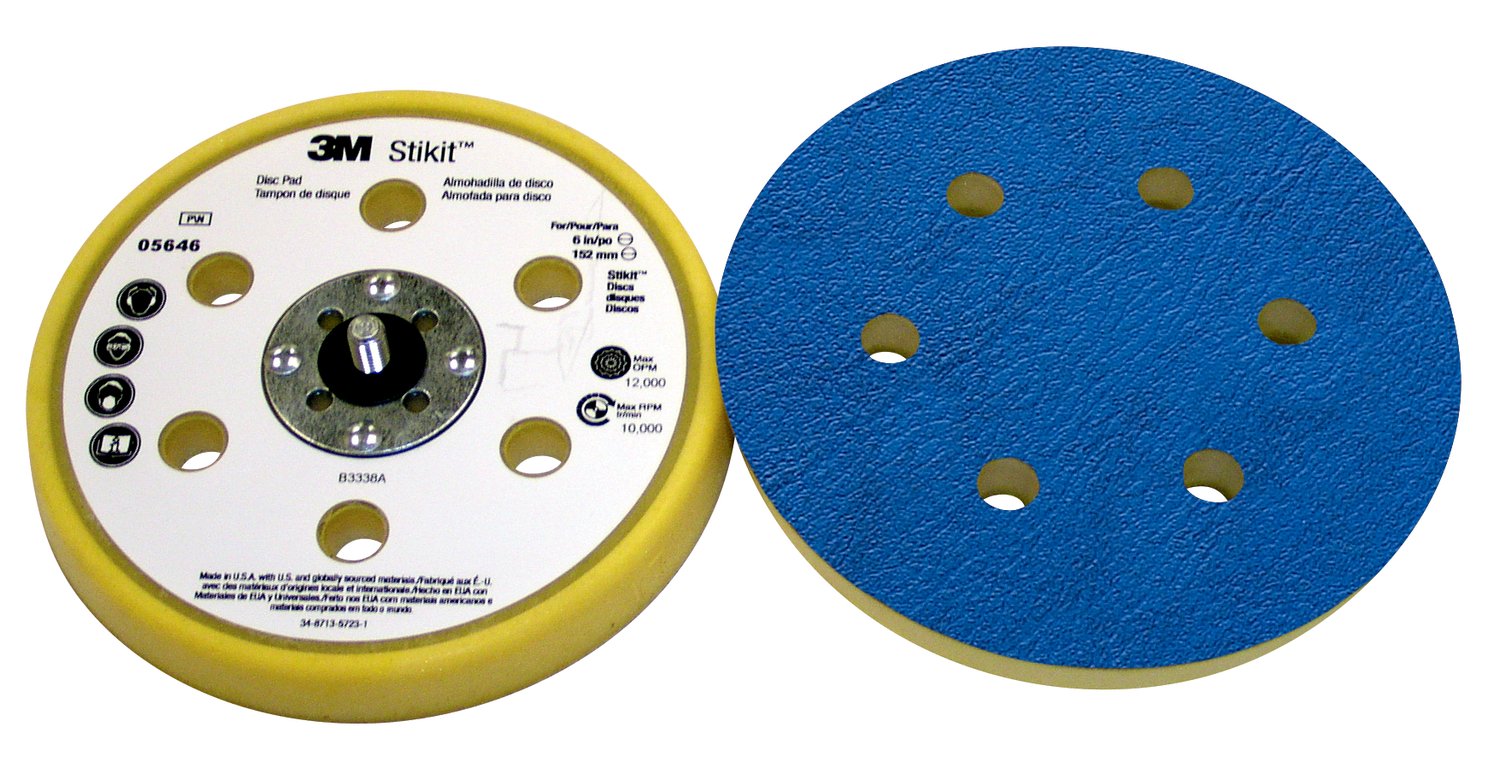 7100024717 - 3M Stikit D/F Low Profile Finishing Disc Pad 05646, 6 in x 11/16 in
5/16-24 External, 10 ea/Case