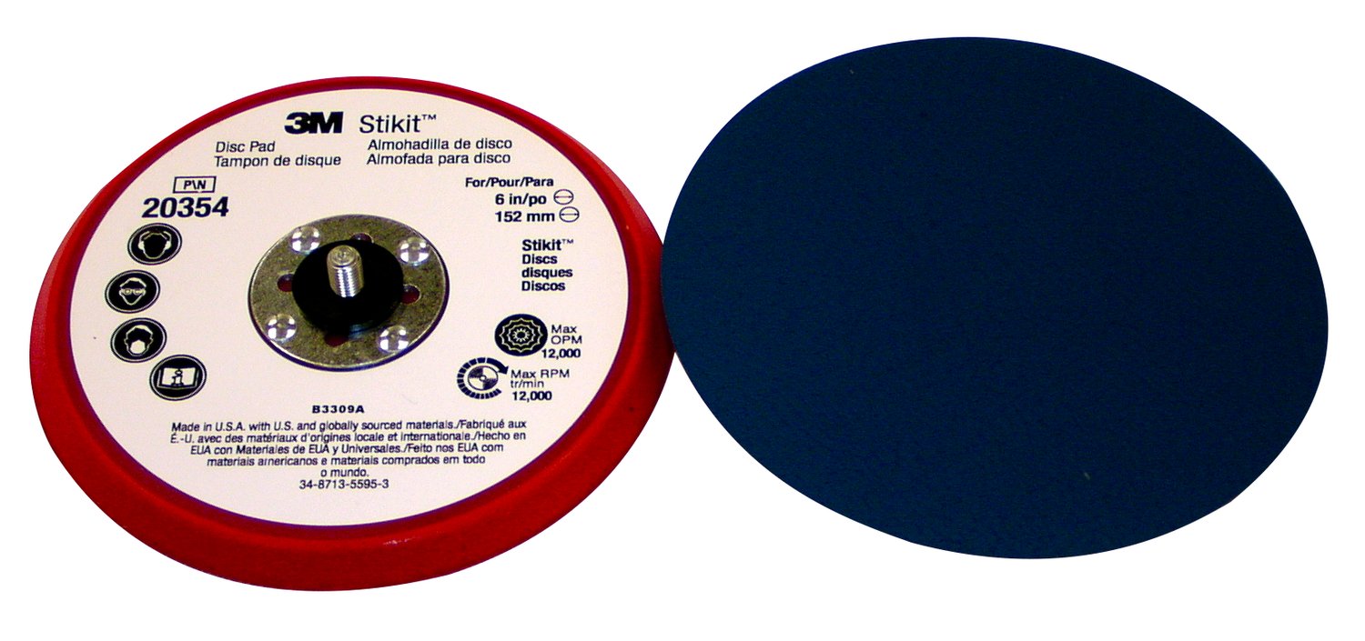 7100029149 - 3M Stikit Low Profile Disc Pad 20354, 6 in x 3/8 in x 5/16-24 External, 10 ea/Case