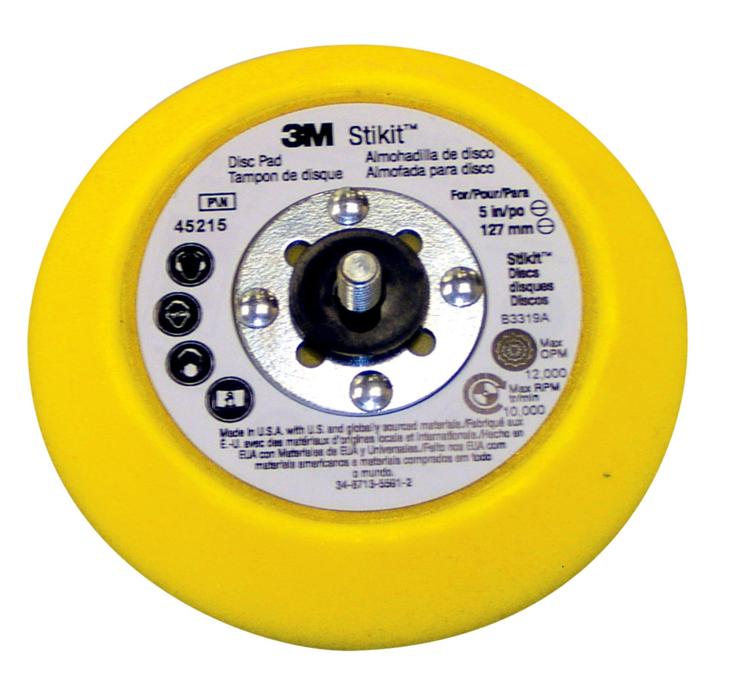 7100035128 - 3M Stikit Disc Pad 45215, 5 in x 3/4 in x 5/16-24 External, 10 ea/Case