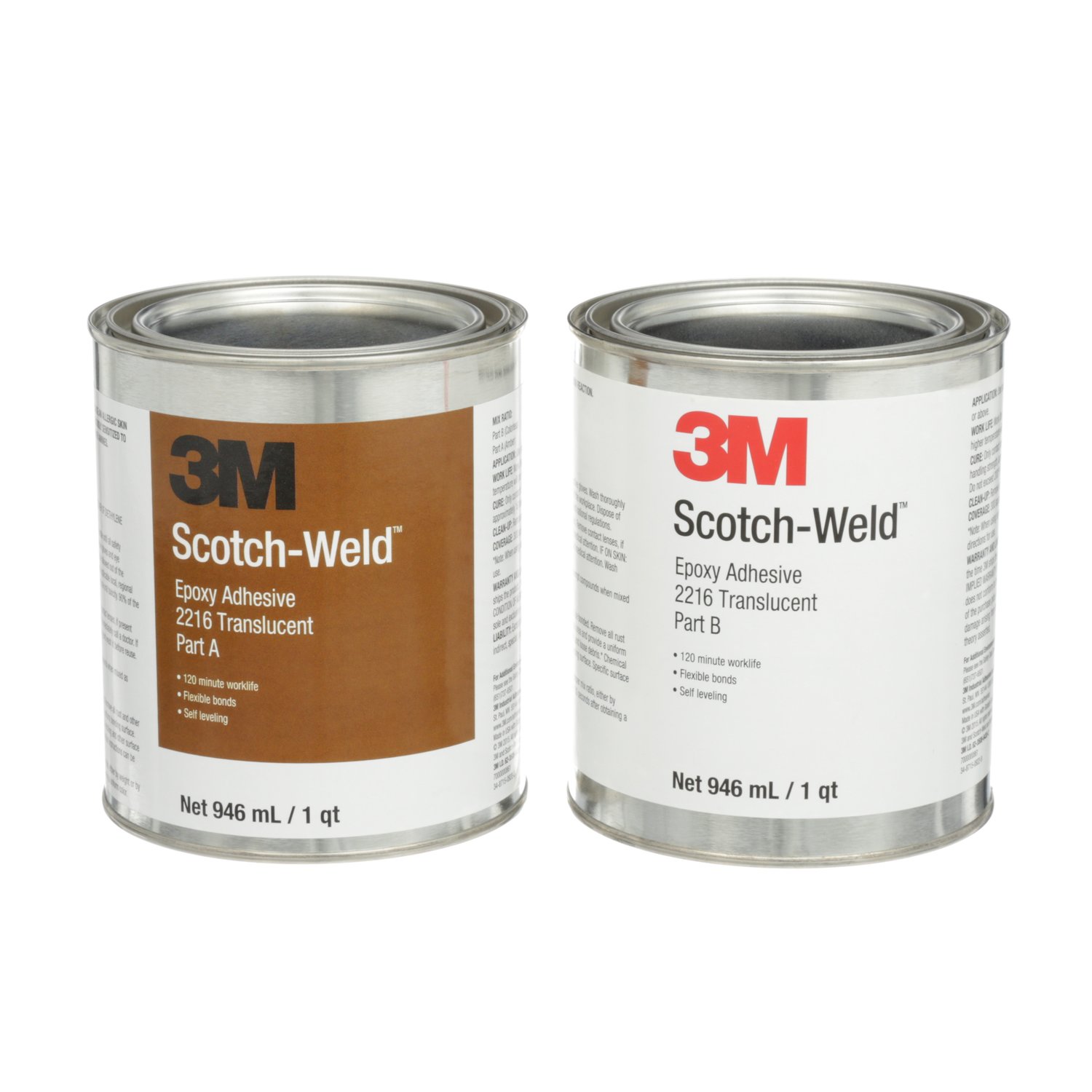 7000000861 - 3M Scotch-Weld Epoxy Adhesive 2216, Translucent, Part B/A, 2 Quart, 6 Kit/Case