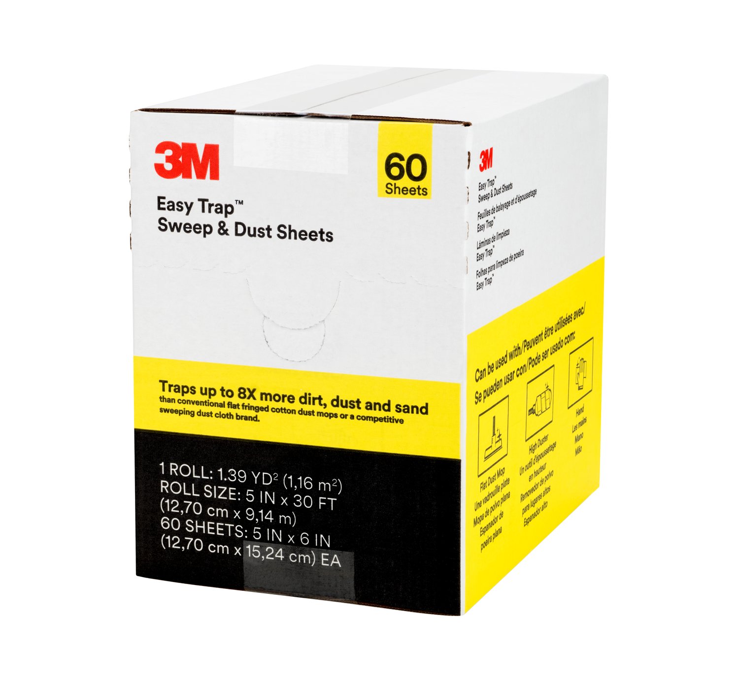 7100081547 - 3M Easy Trap Sweep & Dust Sheets, 5 in x 6 in, 60 Sheets/Roll, 8 Rolls/Case