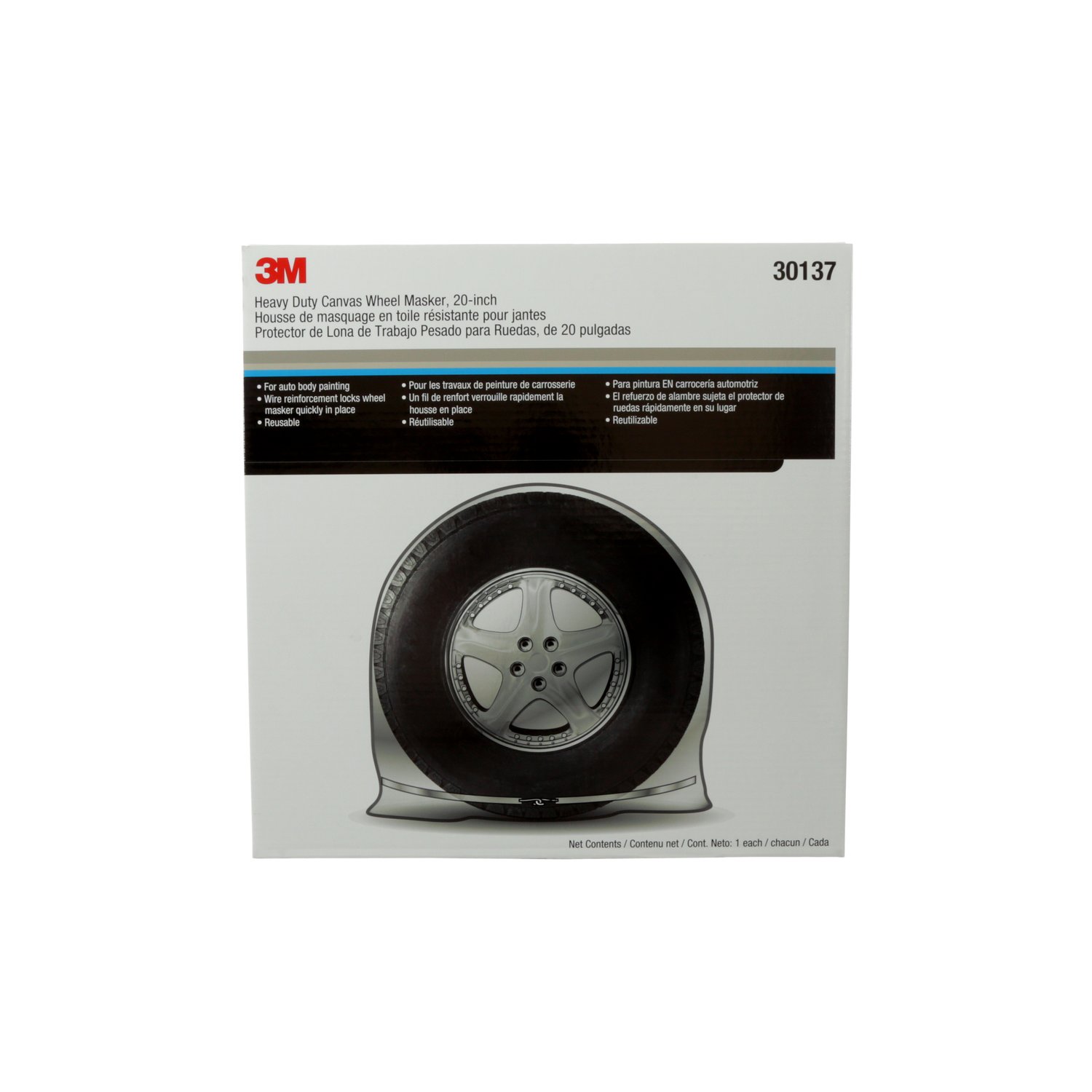 7100145359 - 3M Disposable Plastic Wheel Masker 30137, Heavy Duty Canvas, 20 inch, 4/Pack, 4 Packs/Case