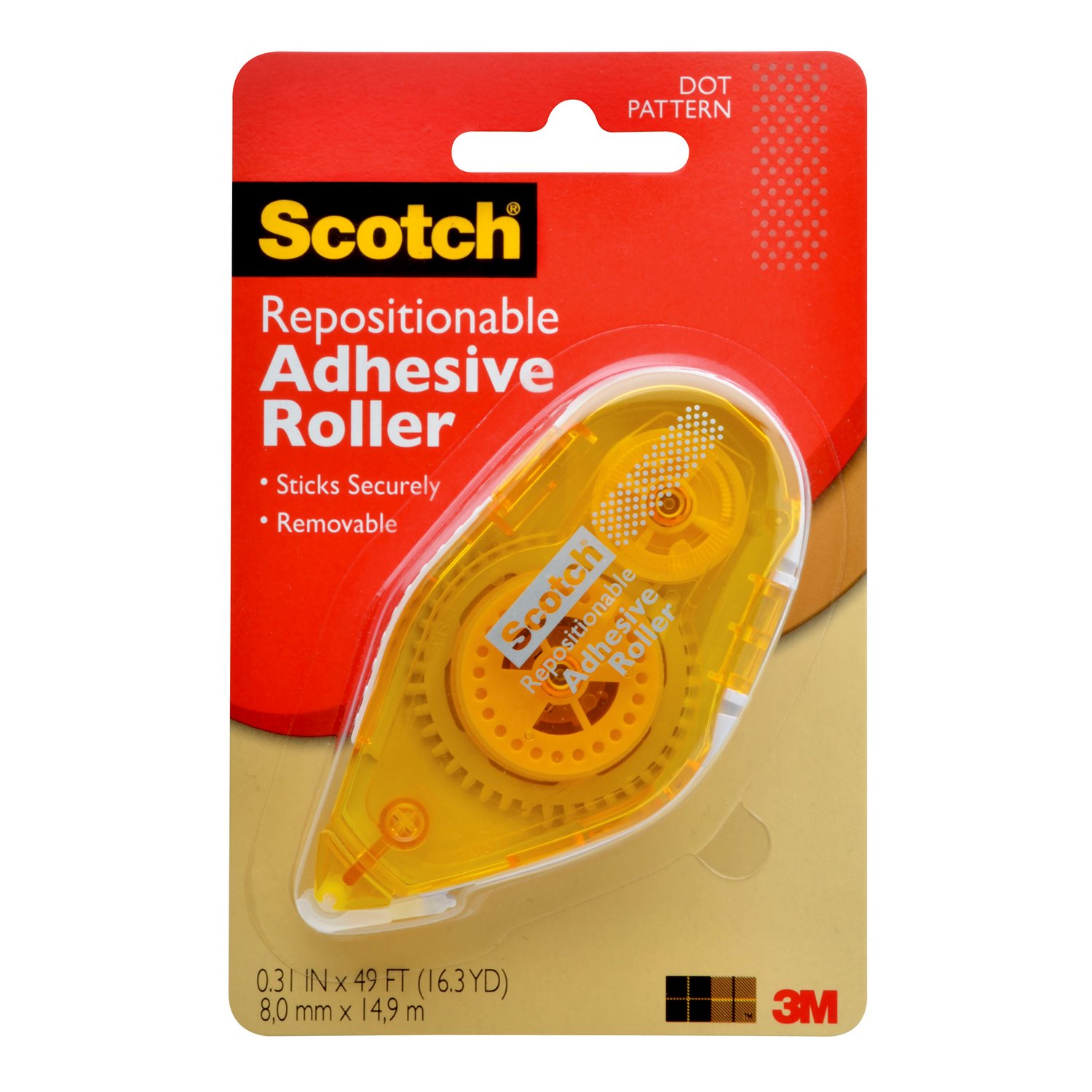 7100256688 - Scotch Adhesive Roller Repositionable 6055-RPS, .31 in x 49 ft