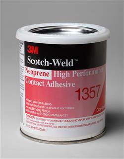 7000121201 - 3M™ Neoprene High Performance Contact Adhesive 1357, Gray-Green, 1 Pint Can, 12/case