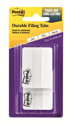 7010369234 - Post-it® Durable Tabs 686F-50WH, 2 in. x 1.5 in. (50,8 mm x 38 mm) White 24pk/cs
