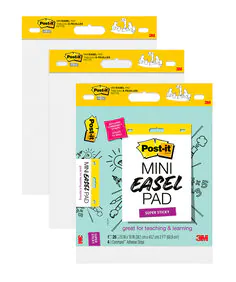 Post-it Easel Pads 566 Self Stick Wall Easel Unruled Pad, 20 x 23, White,  20 Sheets, 4 Pads/Carton - 566