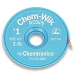 250L - CHEMTRONICS CHEM WIK ROSIN FLUX DESOLDERING WICK 50FT