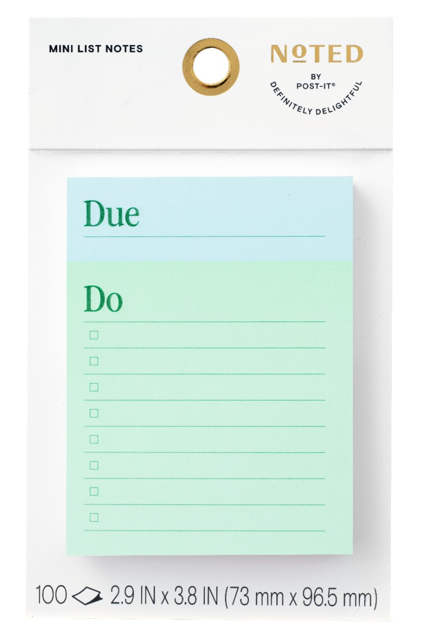 7100325172 - Post-it Mini List Notes NTD9-34-4, 2.9 in x 3.8 in (73 mm x 96.5 mm)
