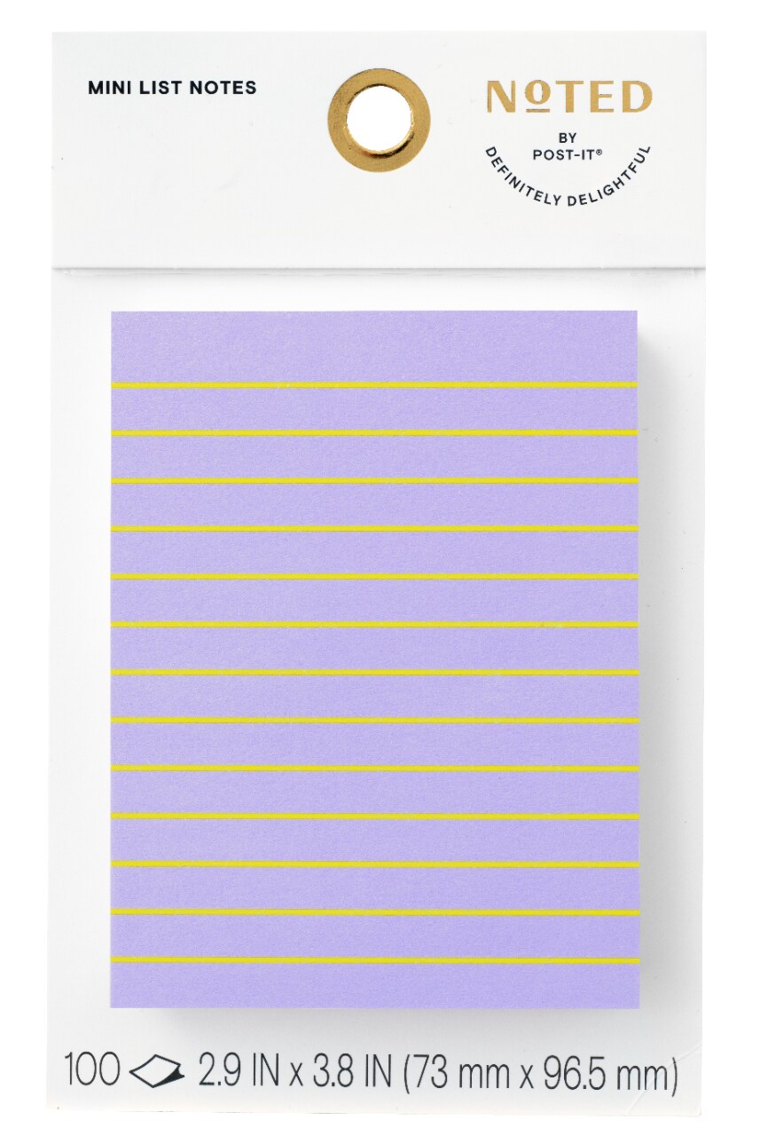 7100324576 - Post-it Mini List Notes NTD9-34-1, 2.9 in x 3.8 in (73 mm x 96.5 mm)