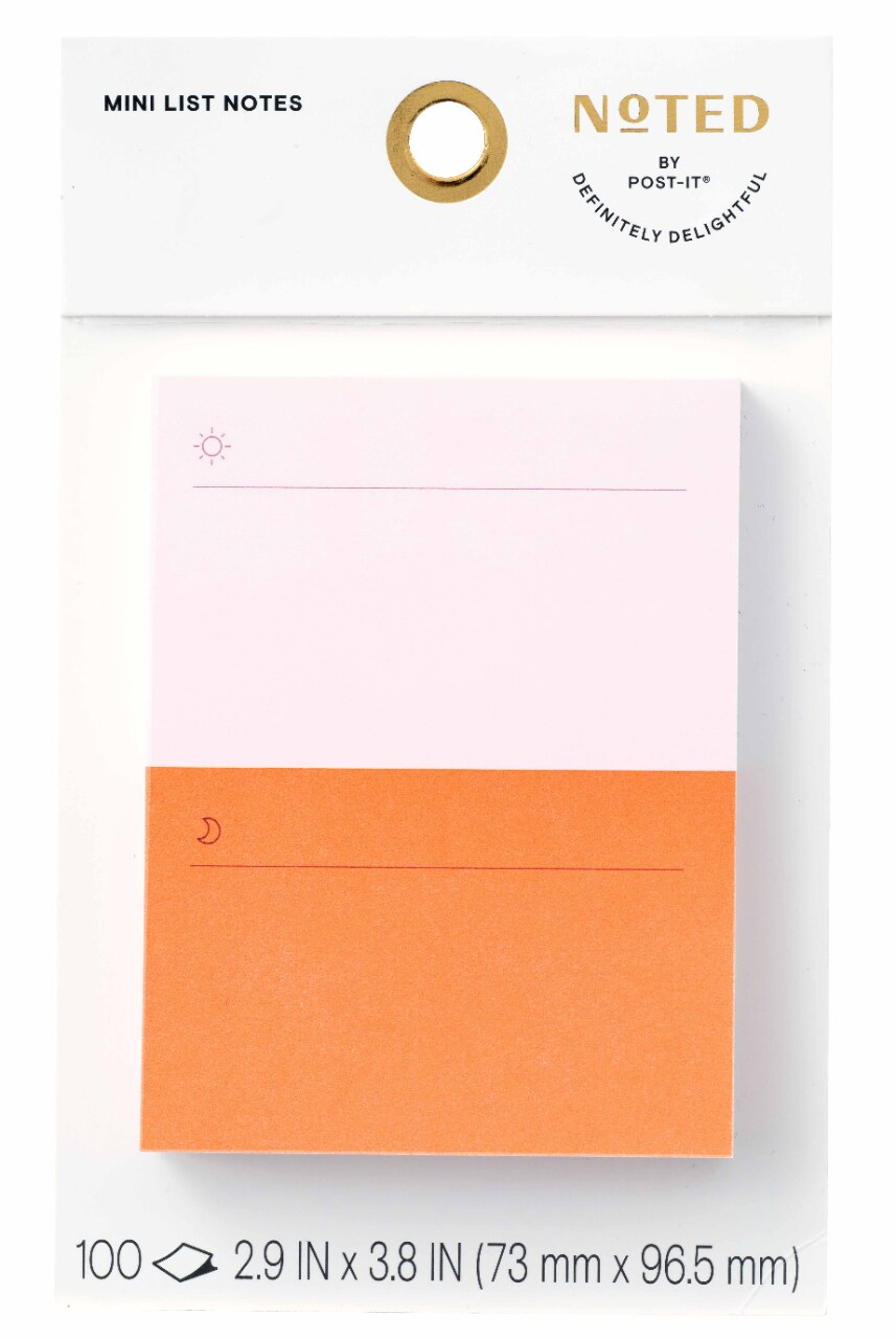 7100325265 - Post-it Mini List Notes NTD9-34-3, 2.9 in x 3.8 in (73 mm x 96.5 mm)