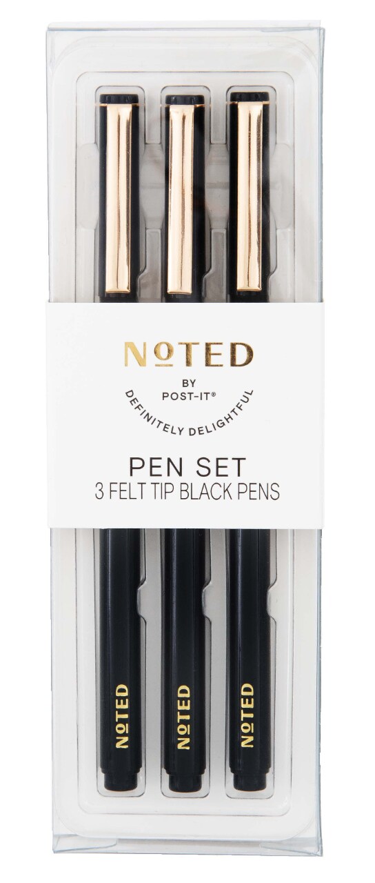 7100324952 - Post-it 3pk Pens NTD9-PEN-BK, 3 Felt Tip Black Pens