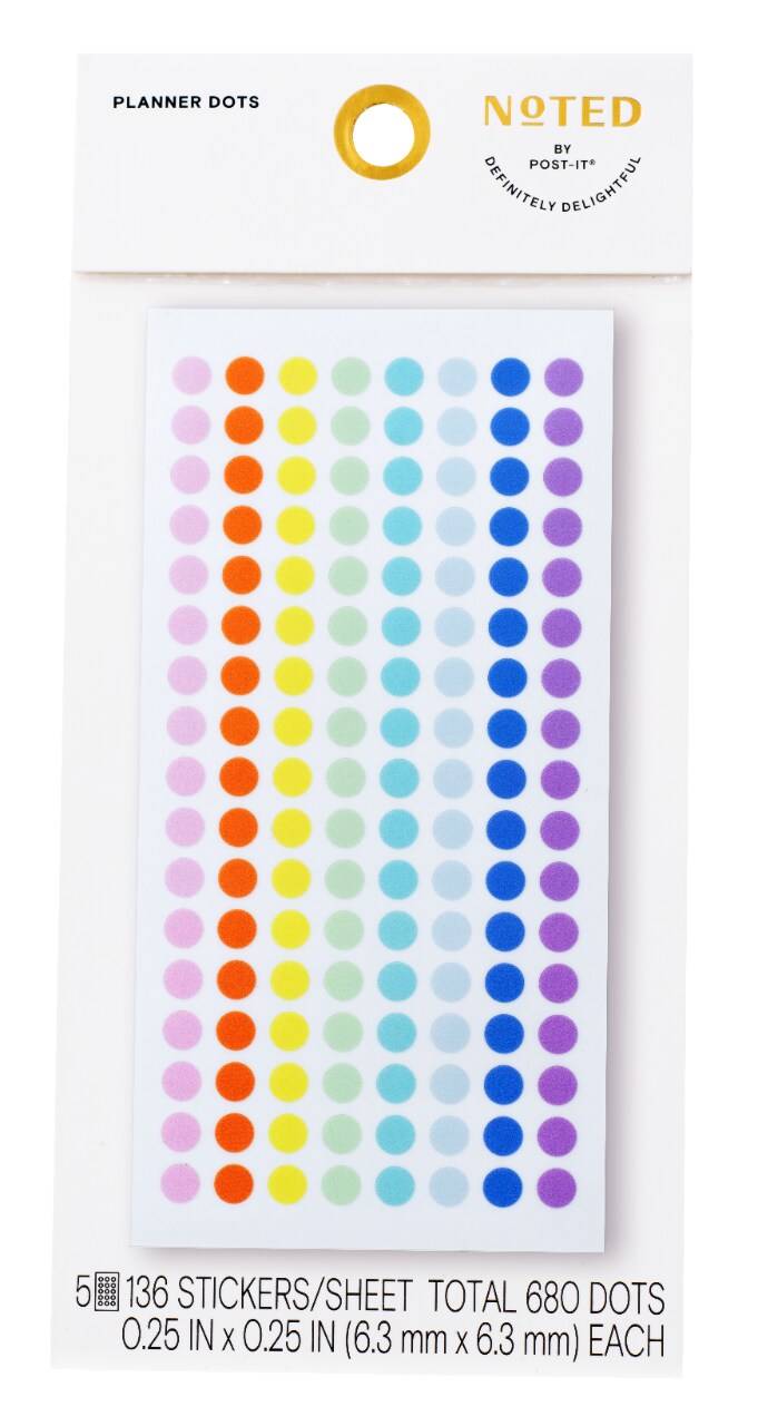 7100324536 - Post-it Planner Dots NTD9-PD-1, 0.25 in x 0.25 in (6.3 mm x 6.3 mm)