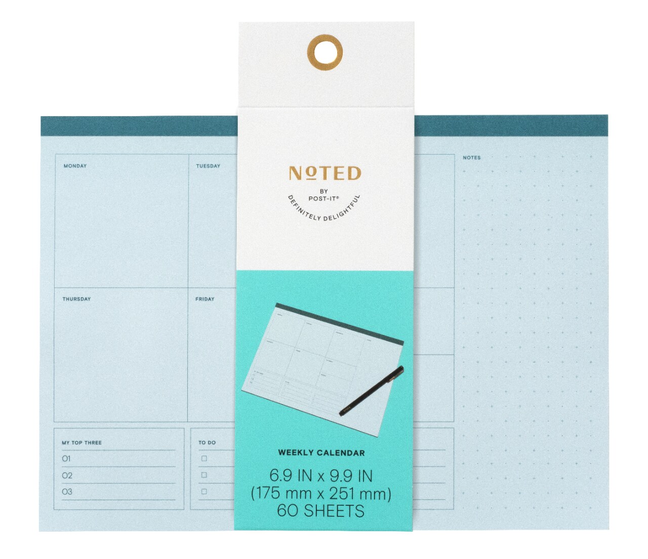 7100316743 - Post-it Weekly Calendar NTDE-WCAL-1, 6.9 in x 9.9 in (175 mm x 251 mm)