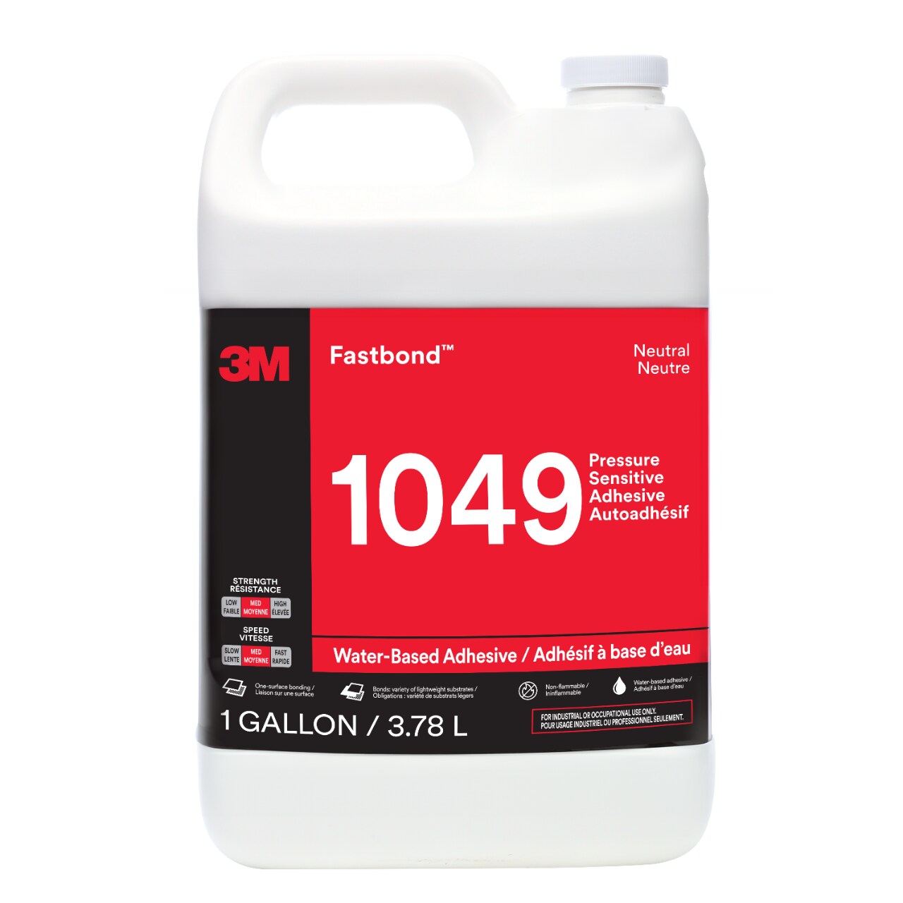 7100315292 - 3M Fastbond Pressure Sensitive Adhesive 1049, Neutral, 1 Gallon, 4 Each/Case
