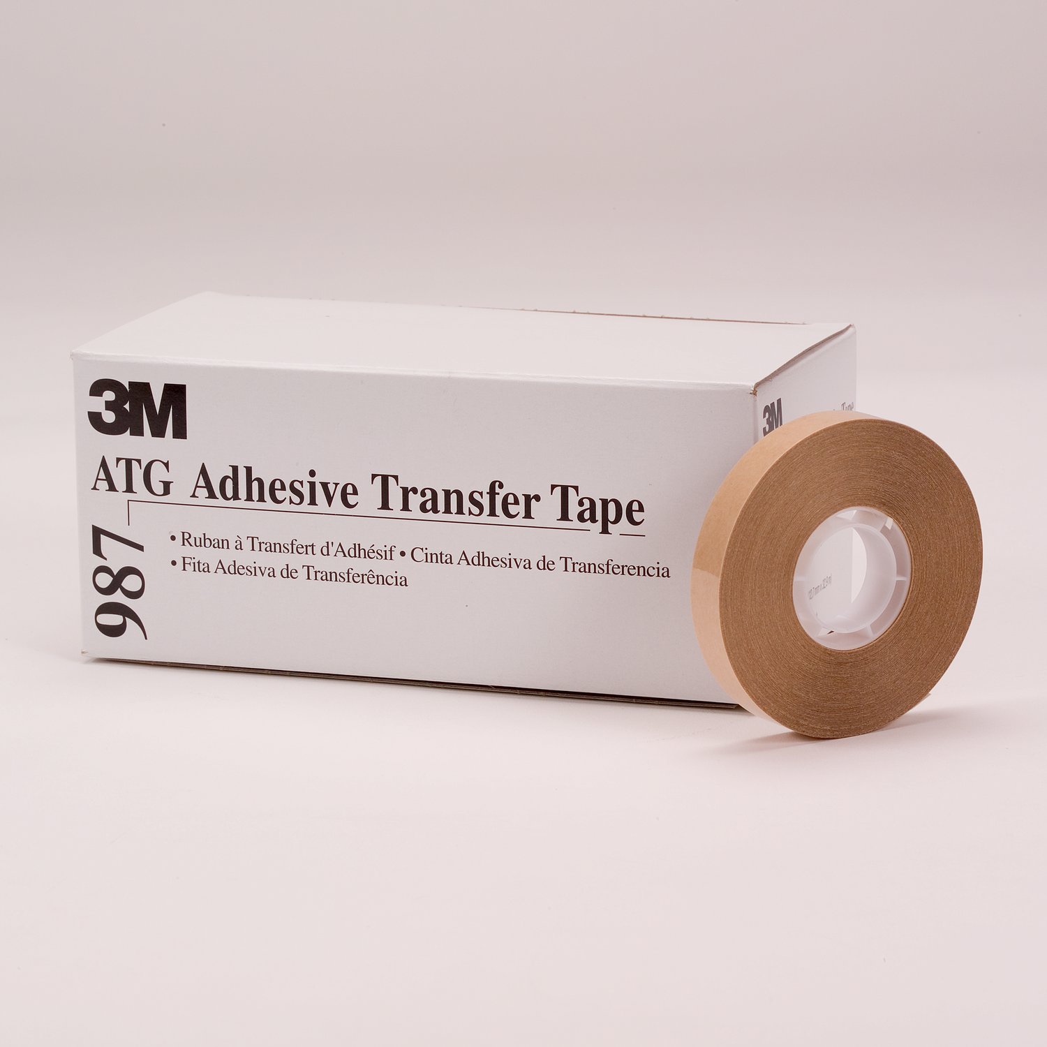 7000028924 - 3M ATG Adhesive Transfer Tape 987, Clear, 1/4 in x 36 yd, 2.0 mil, 72 Roll/Case