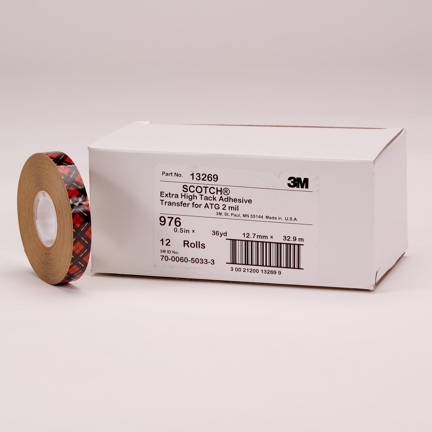 7010373105 - Scotch ATG Adhesive Transfer Tape 976, Clear, 1/4 in x 60 yd, 2 mil, (12 Roll/Carton) 72 Roll/Case