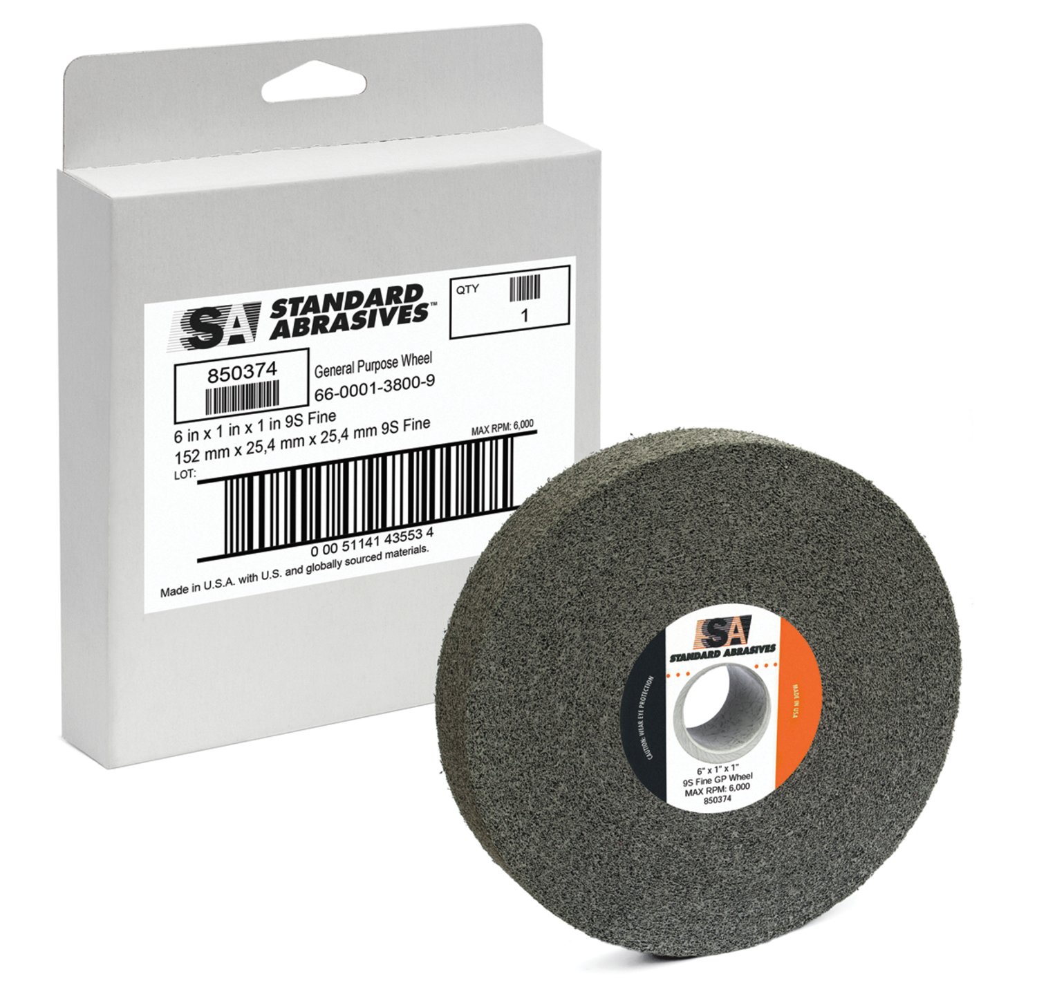 7010368682 - Standard Abrasives GP Wheel 852493, 8 in x 2 in x 3 in 7S FIN, 2 ea/Case