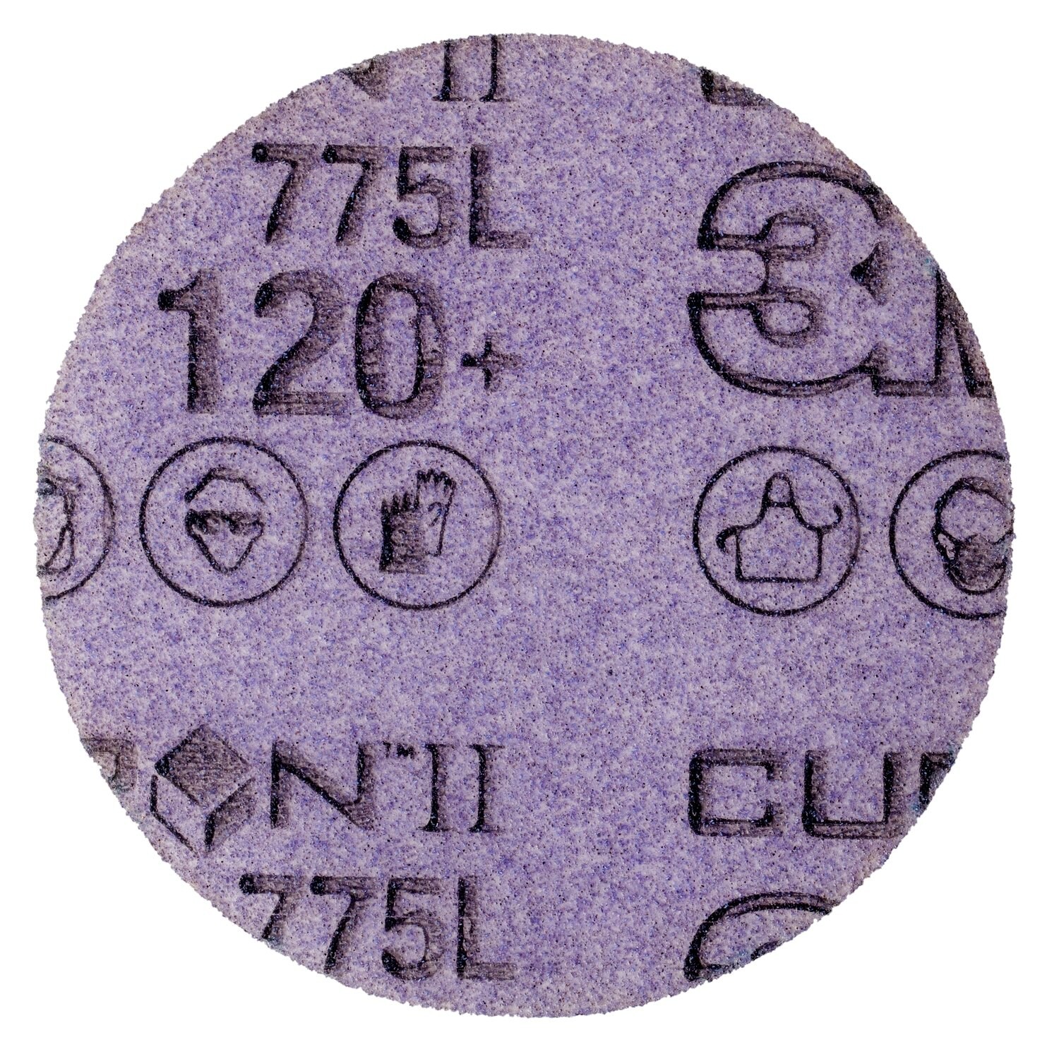 7100214888 - 3M Cubitron II Stikit Film Disc 775L, 120+ 3MIL, 4 in x 1/2 in, Linered, Die 400DN, Ninja, 25/Pac, 500 ea/Case
