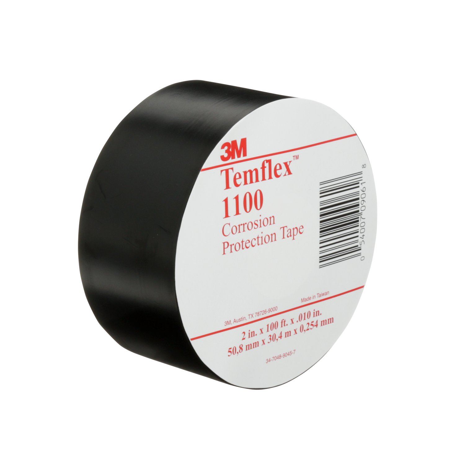 7000005813 - 3M Temflex Vinyl Corrosion Protection Tape 1100, 2 in x 100 ft,
Unprinted, Black, 24 rolls/Case