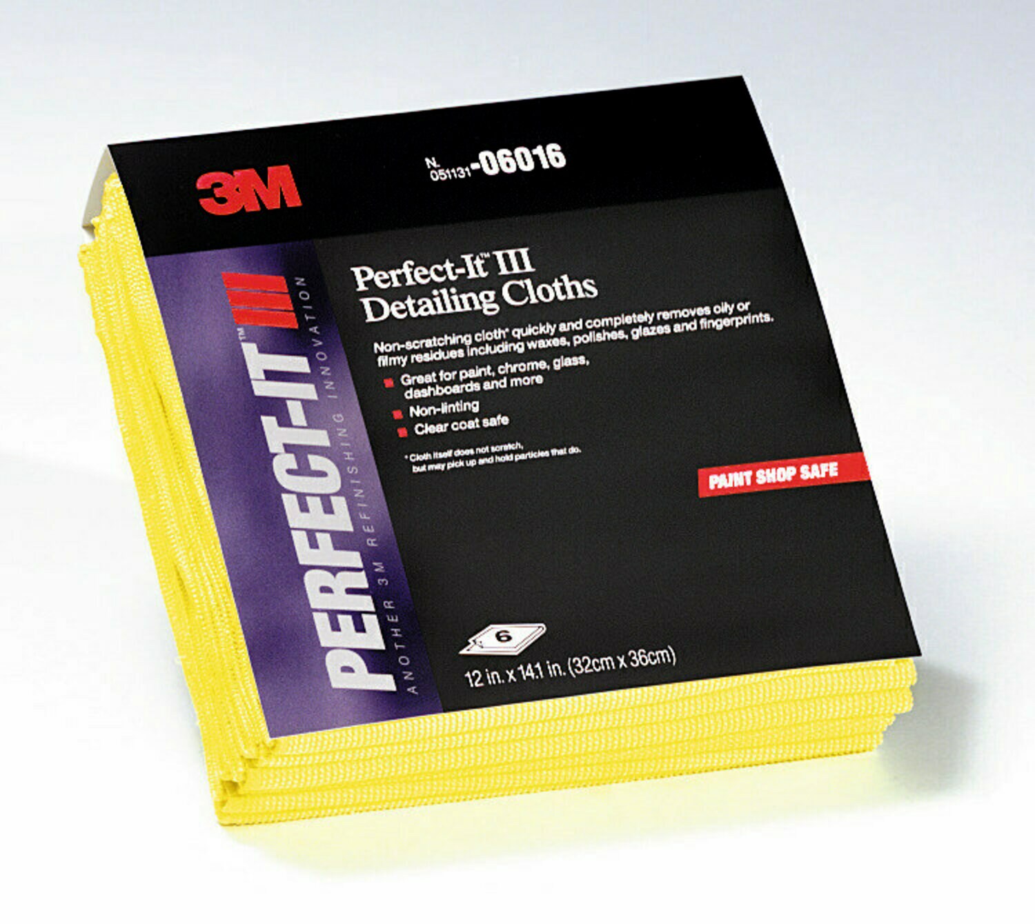 7100032033 - 3M Perfect-It Detailing Cloths - Yellow, 6 cloths per pack